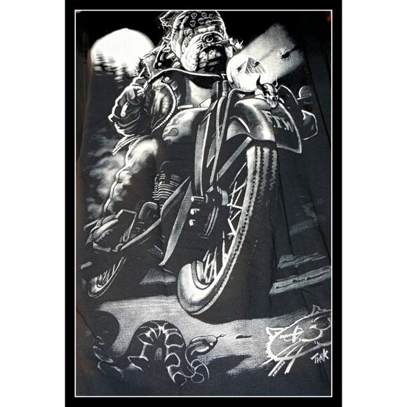 Cats Suck Biker Black T-Shirt Size XL - Picture 6 of 6